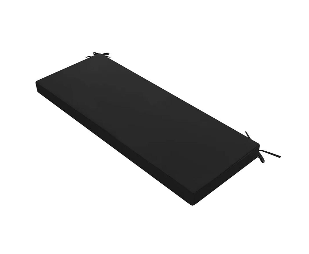 Pcinfuns Outdoor Bench Cushions,48 x 18 x 3 Inch Patio Furniture Water-Resistant Chair Cushion,Loveseat Garden Sofa Settee Couch Swing Pads with Handle and Adjustable Straps,Black