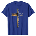 John 3:16 Christian Cross Bible T-Shirt Blue XXL