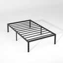 NEW JETO Metal Bed Frame,Twin Size Bed Frame with Storage Space,Heavy Duty Sturdy Mattress Foundation,Easy Assembly,No Box Spring Needed, Black,18 Inch,Twin