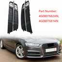 GXARTS Front Bumper Fog Light Grille Cover Black Left&Right Driver&Passenger Side 4G0807682AN Compatible with Audi A6 C7 S-Line 16-2018 4G0807681AN Honeycomb Matte Mesh with Chrome Trim Bezel