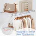 12 Inch Wire Shelf Brackets Set, 4 Pack Metal White Closet Support Bracket with End Brackets & Clips for Wire Shelving Wall Bracket Installation, Support Wire Closet Shelves Racks(4 Pack)