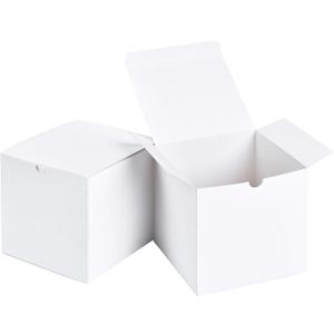 SHIPKEY 10 Pcs White Cardboard Gift Boxes with lids | 6x6x6inch Square Boxes | Medium Gift Boxes Suitable for Party, Wedding, Christmas, Holidays, Birthdays and All Other Occasions