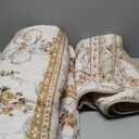 Anibedding Floral Quilt Set King Size, 3Pieces White Microfiber Lightweight Besspread for Bedroom Living Room All Season Use