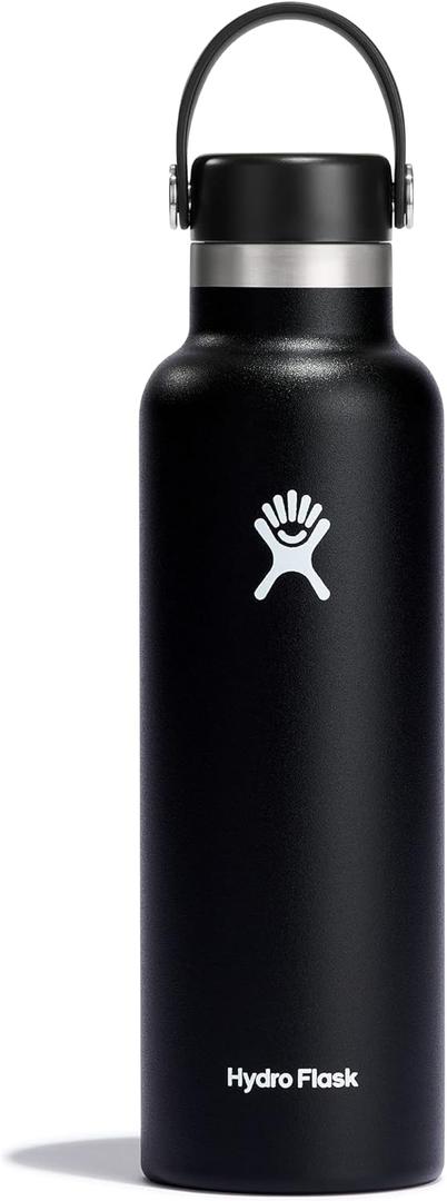 Hydro Flask Water Bottle - Insulated Stainless Steel - Non Spill, Leakproof in 21 Oz Black