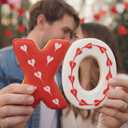 2 Pcs Extra Large Valentine's Day Cookie Cutters 8" X and O Stainless Steel Giant Cookie Cutters for Holiday Baking