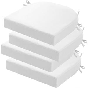 Outdoor Chair Cushions Set of 4, Thick 19" x 19" x 3" Outdoor Seat Cushions Patio Furniture Waterproof with Ties, Dining Pads