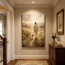 Christian Jesus Canvas Wall Art Framed Pastoral Lamb Home Decor 16x24 Inch