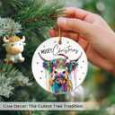 10 x Highland Cow Ornament 2025 - Animal Lovers Gifts for Women Man, Ceramic Animal Ornaments for Christmas Tree Decorations, Unique Highland Cow Gifts, for Friends Neighbor