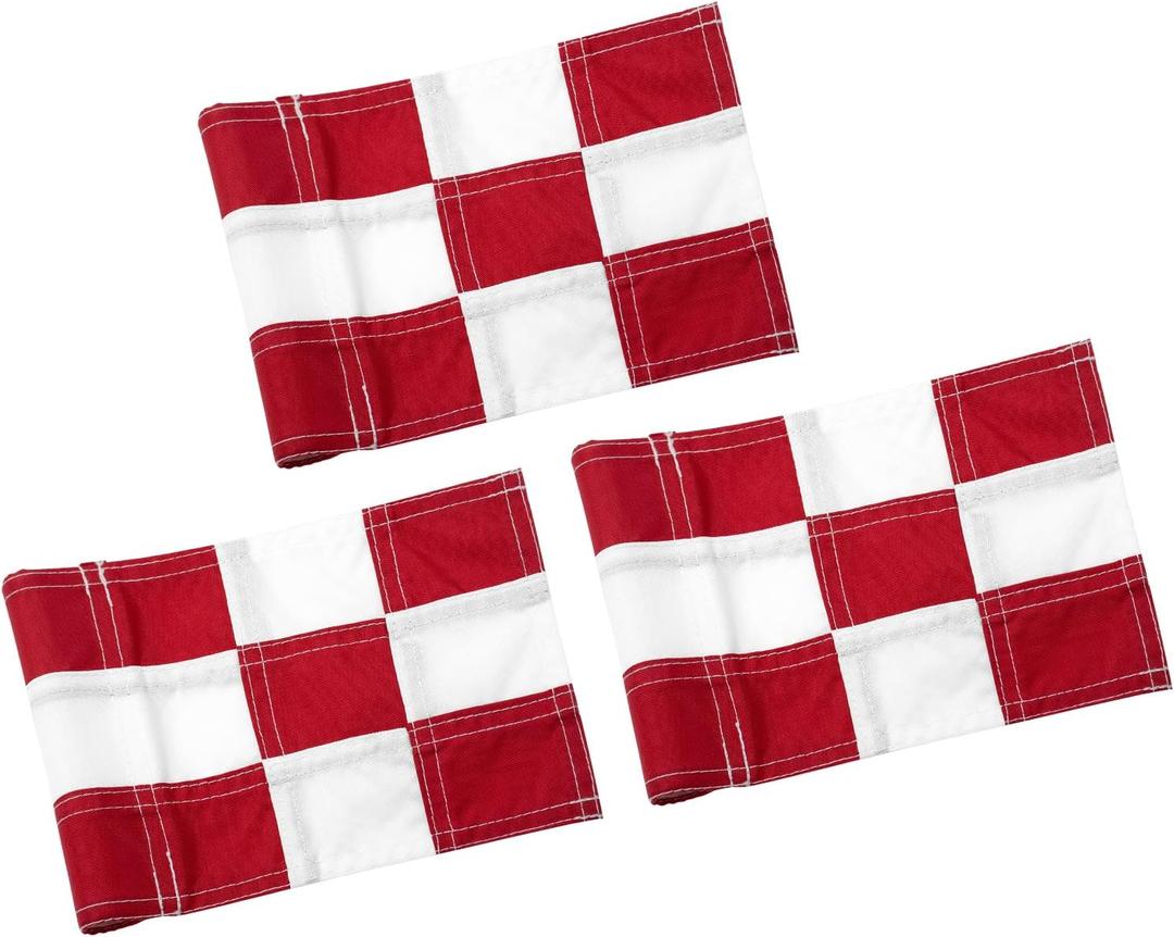 KINGTOP Checkered Golf Flag All 8x6 Inch  420D Nylon, Tube Inserted  Mini Practice Putting Green Flags for Yard
