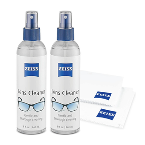 ZEISS Lens Cleaning Kit – (2) 8 oz Lens Spray & Microfiber Cloths
Eyeglasses Cleaning Kit, Travel-Ready Resuable Cloth and Streak-Free Lens Cleaning Solution