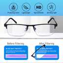 3-Pack Reading Glasses for Men, Lightweight Metal Half Frame Blue Light Blocking Computer Readers, Filter UV Ray/Computer Glare with Spring Hinge Eyeglasses(3PCS Black,+2.25)