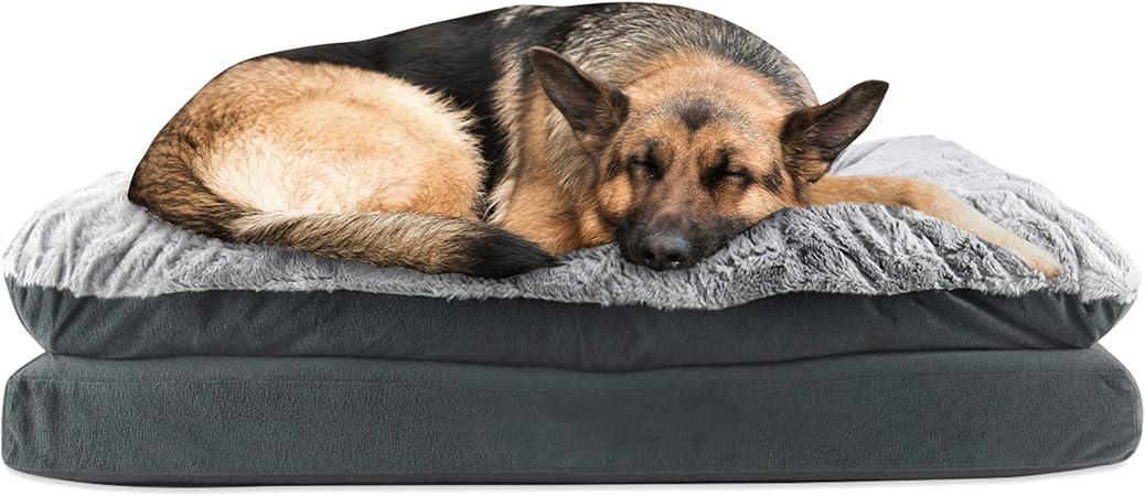 SUNGEIR Arlee Pillow Topper Rectangle Pet Dog Bed - Orthopedic Therapeutic - Assembled USA, Large/Extra Large, Charcoal SUNGEIR Arlee Pillow Topper Rectangle Pet Dog Bed - Orthopedic Therapeutic - Assembled USA, Large/Extra Large, Charcoal
