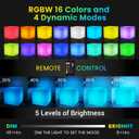 LOFTEK 16-Inch Rechargeable LED Cube Chair Light, 16 RGB Colors Glow Cube Seat w/Remote, Waterproof LED Cube Table, Color Changing Cubes Floor Lamp, Home Bedroom Patio Party Decorative Lighting