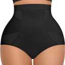 FeelinGirl Body Shaper Tummy Control Shapewear Underwear High Waisted Shaping Briefs Panty Girdle (Black, M/L)