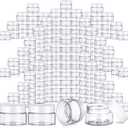 SATINIOR 100 Pcs Plastic Jars with Lids Small Containers Lids Wide Mouth Small Plastic Containers for Lotion Cream Rhinestones Body Butters Travel Storage (2 oz,White)