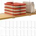 HBlife 18 Pack Clear Shelf Dividers, Vertical Purse Organizer for Closet Perfect for Sweater, Shirts, Handbags in Bedroom and Kitchen, Adjustable Acrylic Bookshelf for Organization