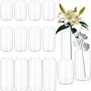 Set of 12 Glass Bud Vases in Bulk, Small Glass Vases for Centerpieces, Keketin Clear Flower Vase Mini Bud Vases for Floral Arrangement, Home Décor, Wedding Party Favors