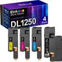 E-Z Ink Compatible Toner Cartridge Replacement for Dell 1250 810WH C5GC3 XMX5D WM2JC to use with 1250c C1760nw C1765nfw 1350cnw 1355cn 1355cnw Printer (1 Black, 1 Cyan, 1 Magenta, 1 Yellow) 4 Pack