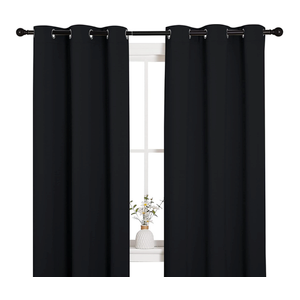Solid Thermal Insulated Grommet Blackout Curtains/Drapes for Bedroom Window, 2 Panels, 56" x 10' ( Black )