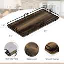 Toilet Paper Basket, Bathroom Basket for Counter Toiletries Towel Decor, Toilet Tank Tray, Guest Back of Toilet Organizer Storage, Vanity Tray for Perfume Makeup, Kitchen 13x6.5 Brown-Black
