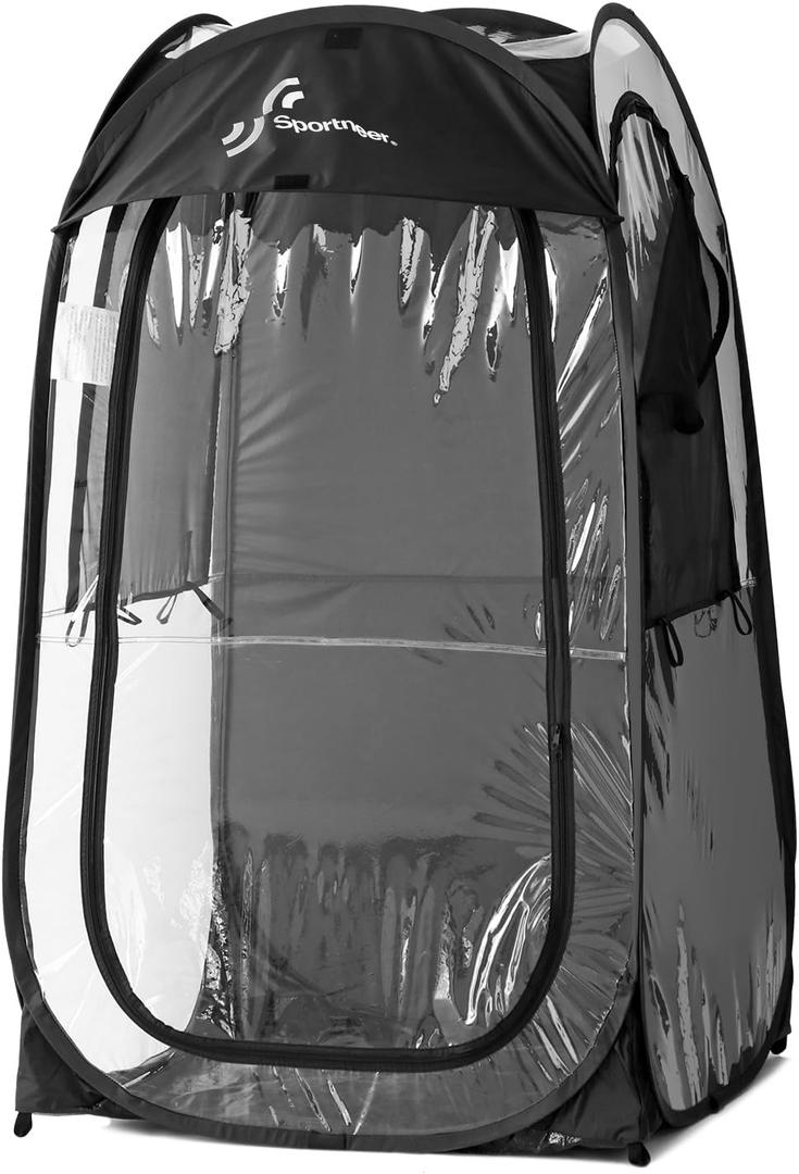 Sportneer Sports Tent: 1 Person Instant Shelter with Ultra Visibility for Cold Day - Lightweight Portable Pop Up Tent for Sports Event, Protection from Cold Wind and Rain, 37" Lx 37" W x 63.5" H (black)