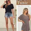 4 x Ficerd 3 Pack Women's Short Sleeve Tunic Tops, 3-Color Set, Medium