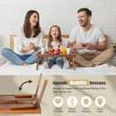 Large Bed Table Tray with Support Bar and Foldable Legs, Bamboo Breakfast Food Trays Table for Bed Sofa Eating and Laptops, TV Lap Tray Table on Couch (Applied for Invention Patent)
