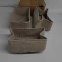 Small Storage Baskets for Organizing | Closet Organizer Bins | Shelf Toy Basket | Woven Rope Baskets | Cube Decorative Box | Shallow Basket | 11.5x7.5x4.7 | 3 Packs Mixed Brown (Natural)