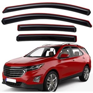 Lightronic Extra Durable Clip-on in-Channel Auto Vent Window Visor, Fits 2018-2024 Chevrolet Equinox, UV Protection Rain Guard, Original Wind Deflector, No-Drill Easy Install, Dark Smoke, 4-Pcs
