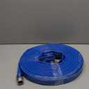 DAVCO 1" ID x 100 ft Pool Backwash Hose, Heavy Duty Reinforced Blue PVC Lay Flat Water Discharge Pump Hoses For Swimming Drain Pools and Clean Filters, With Aluminum Pin Lug Fittings