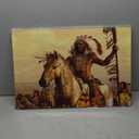 Mistyefly Native American Wall Art 12x18 Inches, Lightweight Indian Wall Decor Chiefs Poster with Built-in Wooden Frame Indian Decorations for Bedroom & Living Room Ready to Hang