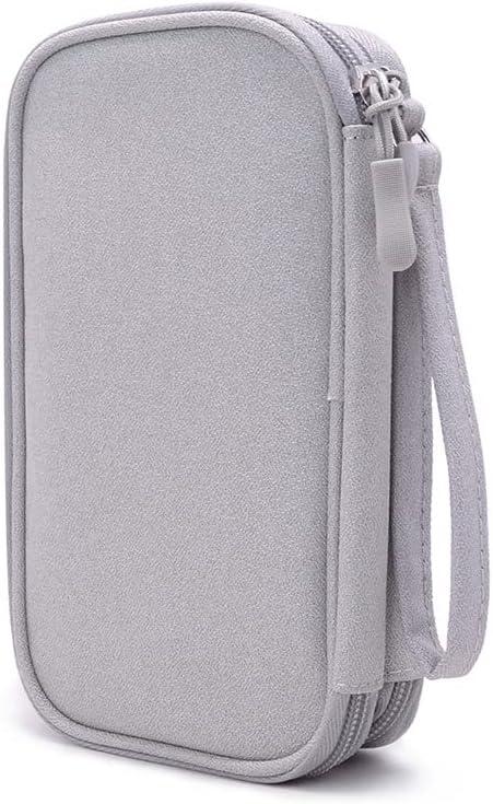 Diabetic Supplies Travel Case Organizer for Test Strips, Lancets, Needles, Lancing Device, Glucose Meter, Alcohol Wipes, Insulin Pens, Syringes, Diabetes Testing Kit Storage Bag (Gray)