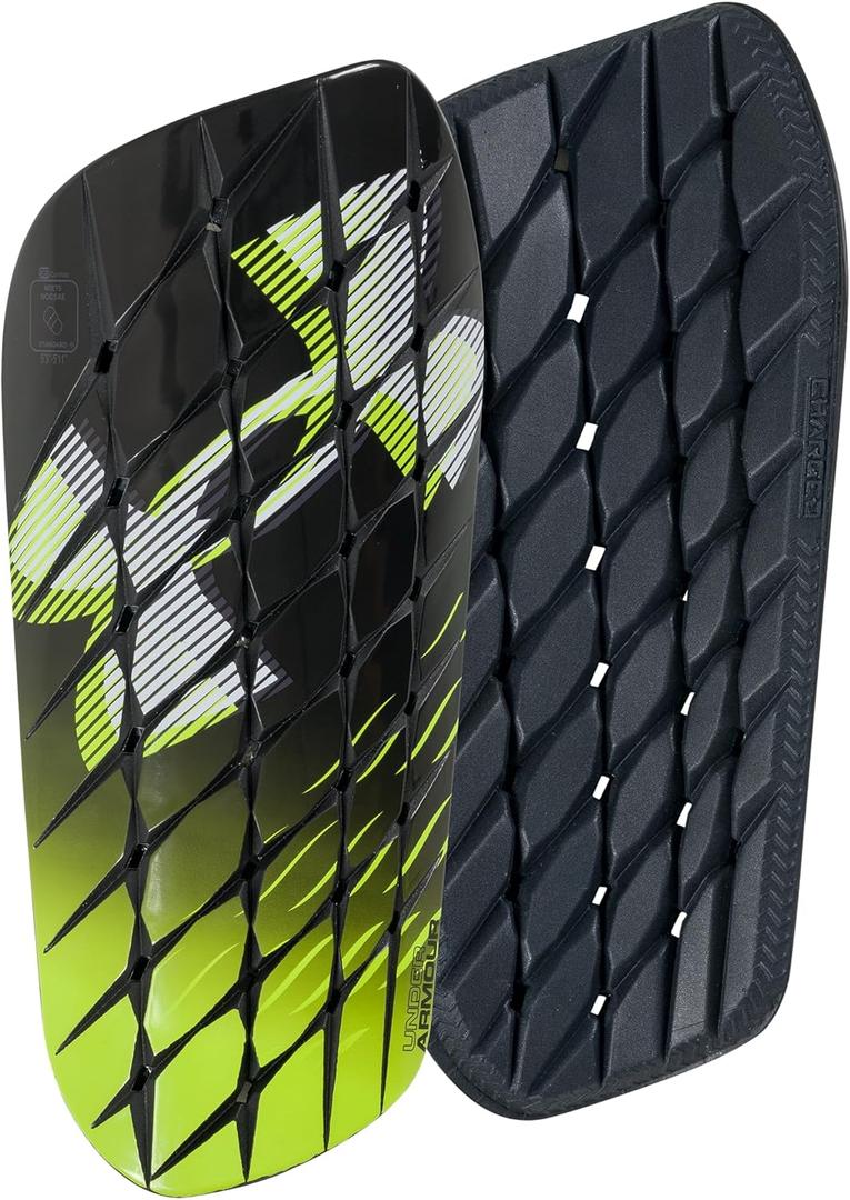 Under Armour Soccer Shin Guards Shadow Pro (Medium, Black/High Vis Yellow)