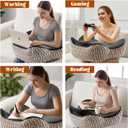 Reading Pillow for Lap, Memory Foam Lap Desk Pillow for Adult Gaming, Reading, Crocheting, Resting or Working, Soft Laptop Pillow for Bed Car Couch Floor(Black)