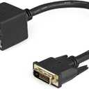 StarTech.com 1ft DVI Splitter Cable - M / F - DVI-D to 2x DVI-D Dual Video Splitter for Your Split Screen Computer Monitor (DVISPL1DD), Black