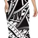 Polynesian Traditional Tribal Women's Fishtail Long Dress Off The Shoulders Ruffles Sleeve Prom Dresses (XXL)