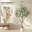 LYERSE Olive Tree 6ft with Sturdy White Planter, Artificial Olive Tree