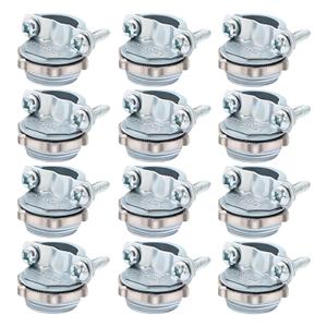 2 x 12 Pack 1/2 Inch Clamp Type Cable Connectors for Metallic Conduit, NM Cable Clamp for Electrical Boxes, Silver Zinc Plated, Secure Wire Protection for Residential & Commercial Wiring