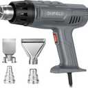 DIAFIELD 1850W Heat Gun, Dual Temperature Settings, AUTOXEL Fast Heat Hot Air Gun, Durable& Overload Protection, with 4 Nozzles for Shrink Wrap, Vinyl, Crafts, Epoxy Resin (Normal Size)