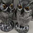 TRAYDER 2 Pack Fake Owl Decoys Large, 10.7" Outdoor Decorations Anti Bird Repellent Owls for Garden Deterrent, Scarecrow Horned Owl Statue Decoy to Scare Birds Away, Suit Backyard, Patio Decor