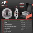 A-Premium 11.66 inch (296mm) Front Vented Disc Brake Rotors + Ceramic Pads Kit Compatible with Select Honda Models - Odyssey 2005 2006 2007 2008 2009 2010, 6-PC Set