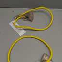 POWGRN 3 FT 2 Pack 12/3 Gauge Extension Cord with Multiple Outlets Outdoor, 3 Outlet Extension Cord Heavy Duty Yellow with Lighted, Tri-Tap Power Cable, 12AWG 15Amp 1875Watts 125Volts SJTW, ETL Listed