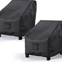 BROSYDA Patio Chair Covers for Outdoor Furniture Waterproof 2 Pack, Lawn Chair Covers 600D Heavy Duty Oxford Cloth, Large Covers for Lounge Lawn Deep Seat 32" W x 37" D x 36" H-BLack