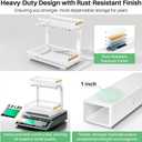 Kitstorack Under Sink Organizer, 2 Tier Under the Sink Storage, Slide out Pull out Cabinet Organizer Shelf, Metal Sliding Drawer for Kitchen Bathroom Pantry Closet Organization Rack, White, 2 Pack