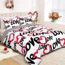 ASPMIZ Valentine's Day Duvet Cover King Size, 3 Pieces Love Hearts Duvet Cover Set with Zipper Closure, Checkered White Comforter Cover Set 1 Duvet Cover 104" x 90" and 2 Pillow Shams