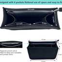 Rubber Beach Bag Organizer Liner for Small Bogg Bag/Simply Southern, Felt Insert Divider with Zippered Storage for Bogg Bag Accessories (Small Black)