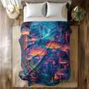 Emily gift Enchanted Forest Throw Blanket - Magical Mushroom Pathway - Mystical Woods Decor - Fantasy Home Accessory - Perfect for Dreamers