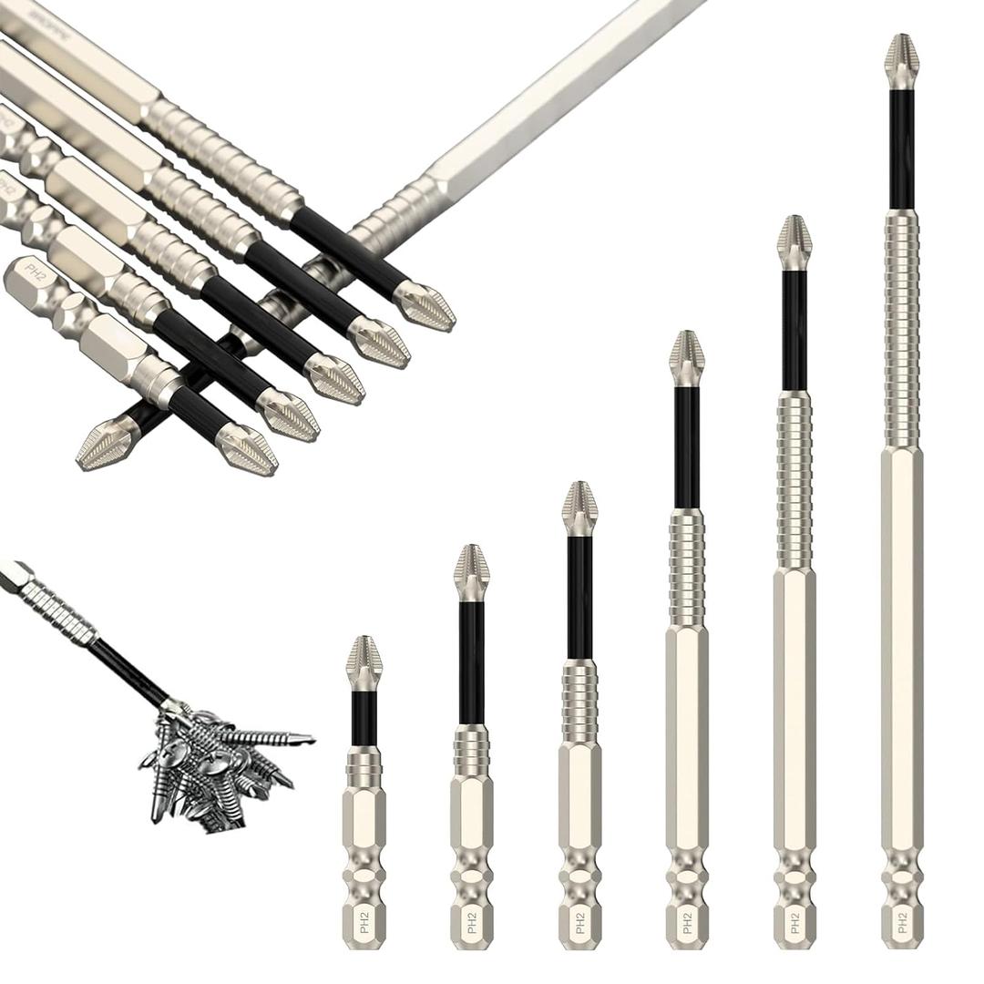 3 x 1 Set High Magnetic Screwdriver Drill Bit Set,K5 Impact Resistant Non Slip Bit,Anti-Slip Magnetic Screwdriver Bit Set,25 50 65 70 90 150mm