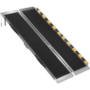 6FT Portable Wheelchair Ramp, Aluminum Folding Handicap Ramp with Handle, Threshold Wheel Chair Ramp for Home Steps, Stairs, Entry, Curbs, Doorways, Non-Skid, Mobility Scooter Compatibility