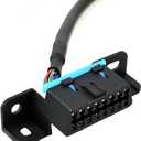 Universal OBD2 16 Pin Splitter Y Open Cable Male to Two Female Cable J1962 OBD II 1 Male to 2 Female Connector with Underdash Mount Bracket 30cm/12 inch